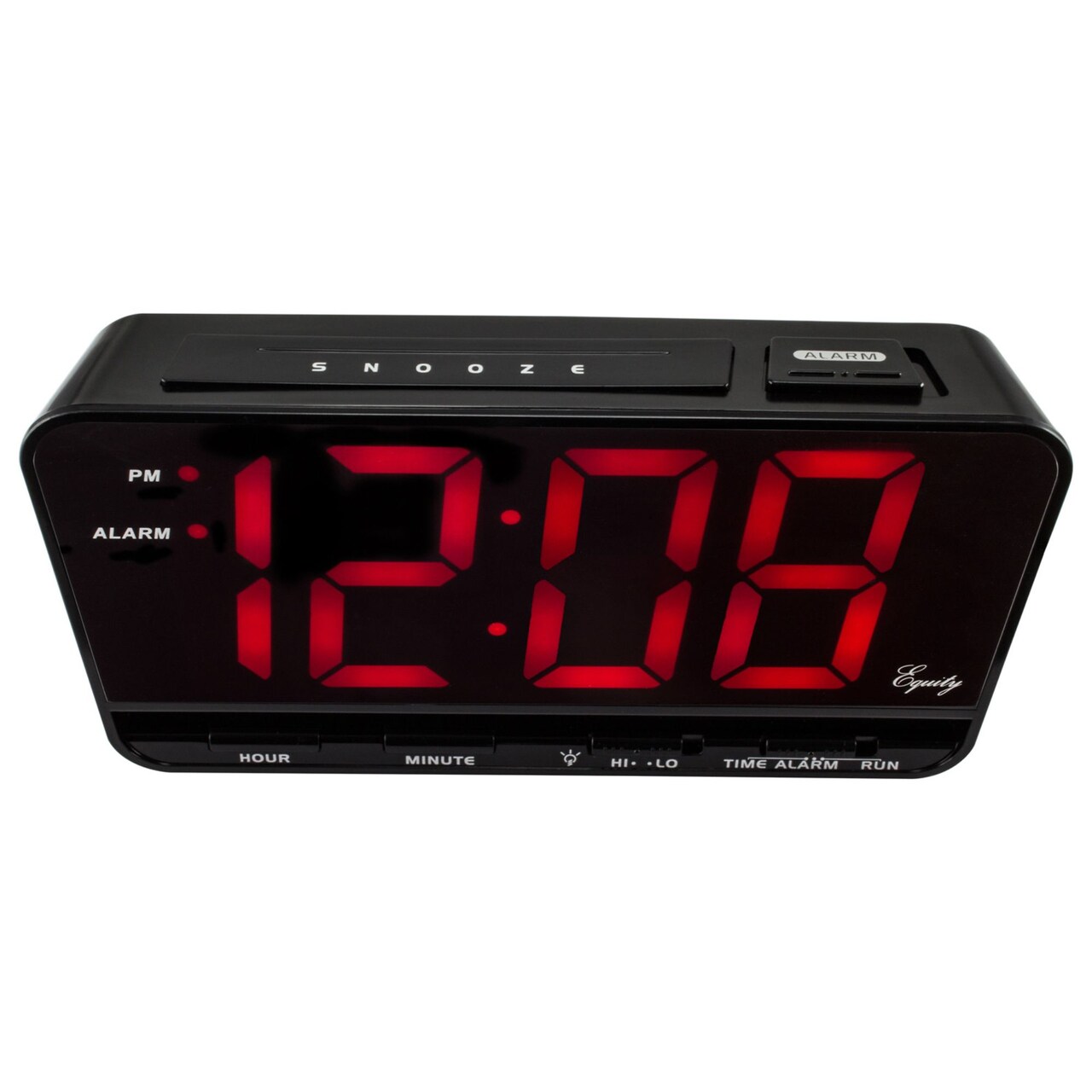 La Crosse Technology 8.75" Red and Black Contemporary Jumbo LED Alarm Clock